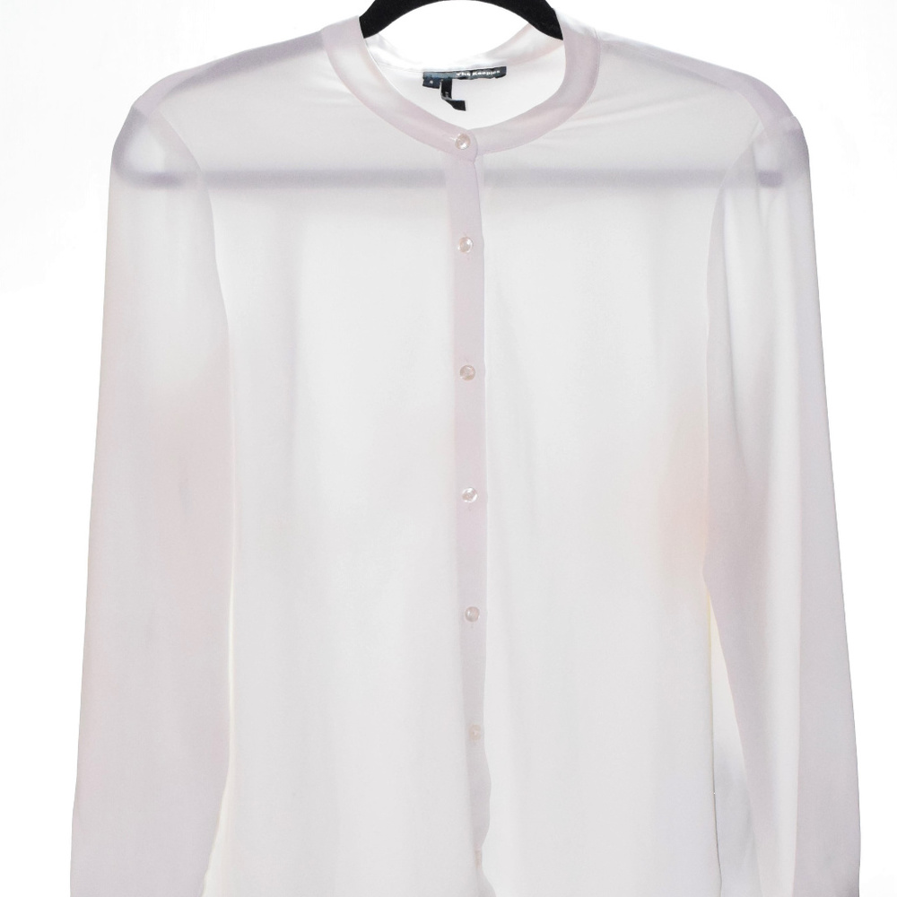 The Kooples Small White Long Sleeve White Blouse